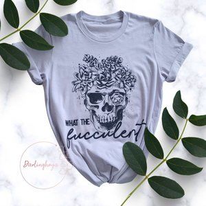 What the Fucculent Unisex Cotton T-Shirt - Lavender Dust